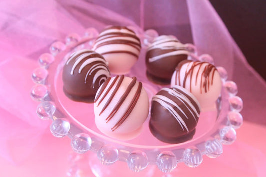 Gourmet Strawberry Cake Bites, White Chocolate Cake Balls, Hand Dipped Treats