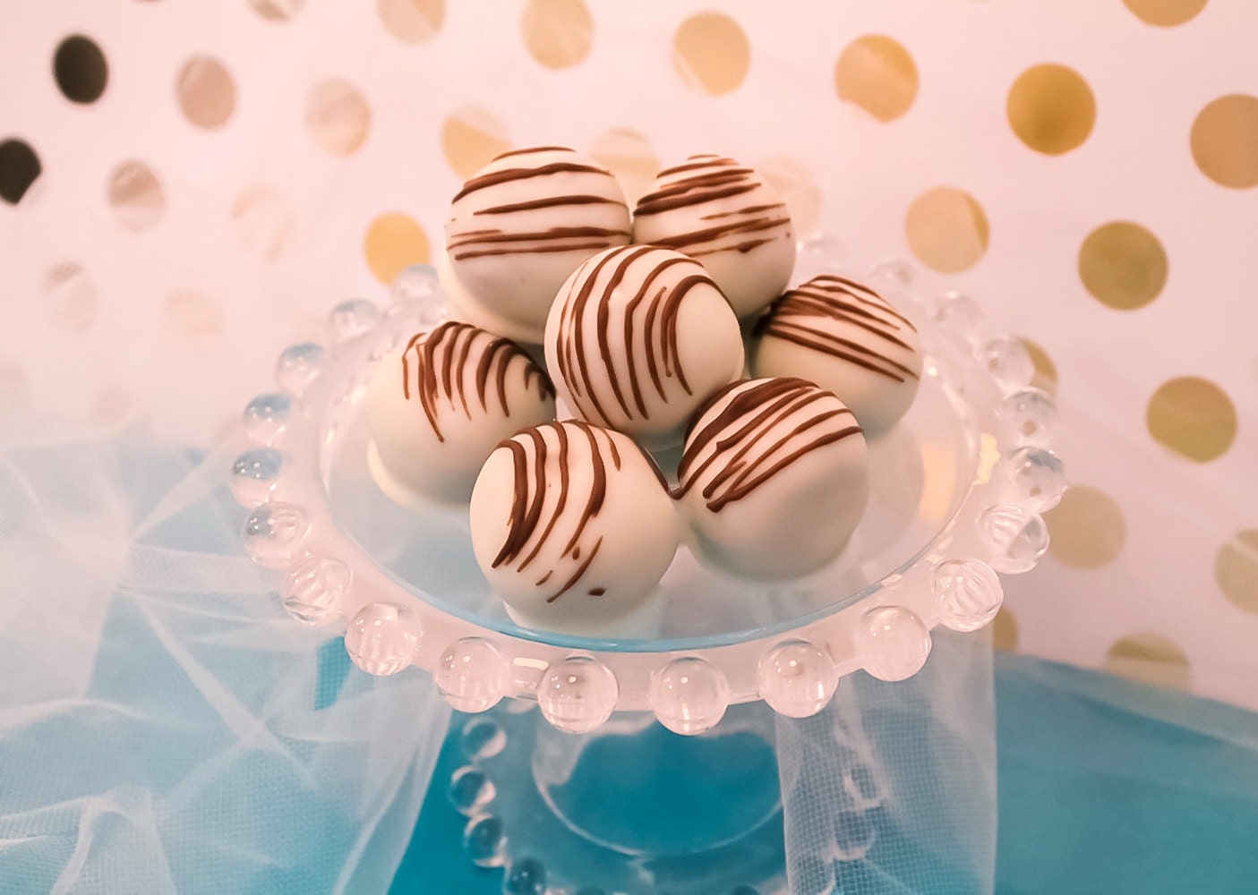 White Chocolate Dipped Chocolate Chip Cookie Ball Truffles – Chocolate Chip Cookie Bites - Chocolate Chip Cookie Balls - 1 Dozen