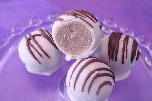 White Chocolate Dipped Tiramisu Cookie Ball Truffles – 1 Dozen