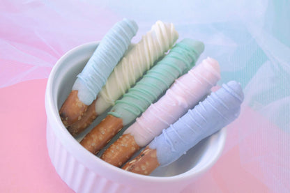 Spring Mini Pretzels- Pastel Chocolate Marshmallows - Easter Party Treats - 1 dozen
