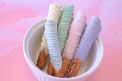 Spring Mini Pretzels- Pastel Chocolate Marshmallows - Easter Party Treats - 1 dozen