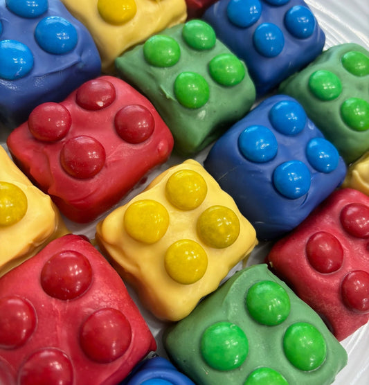 Lego Mini Rice Krispies - Lego Party Treats- Lego Birthday - LegoBirthday Party - Lego themed mini rice Krispy - 2 dozen